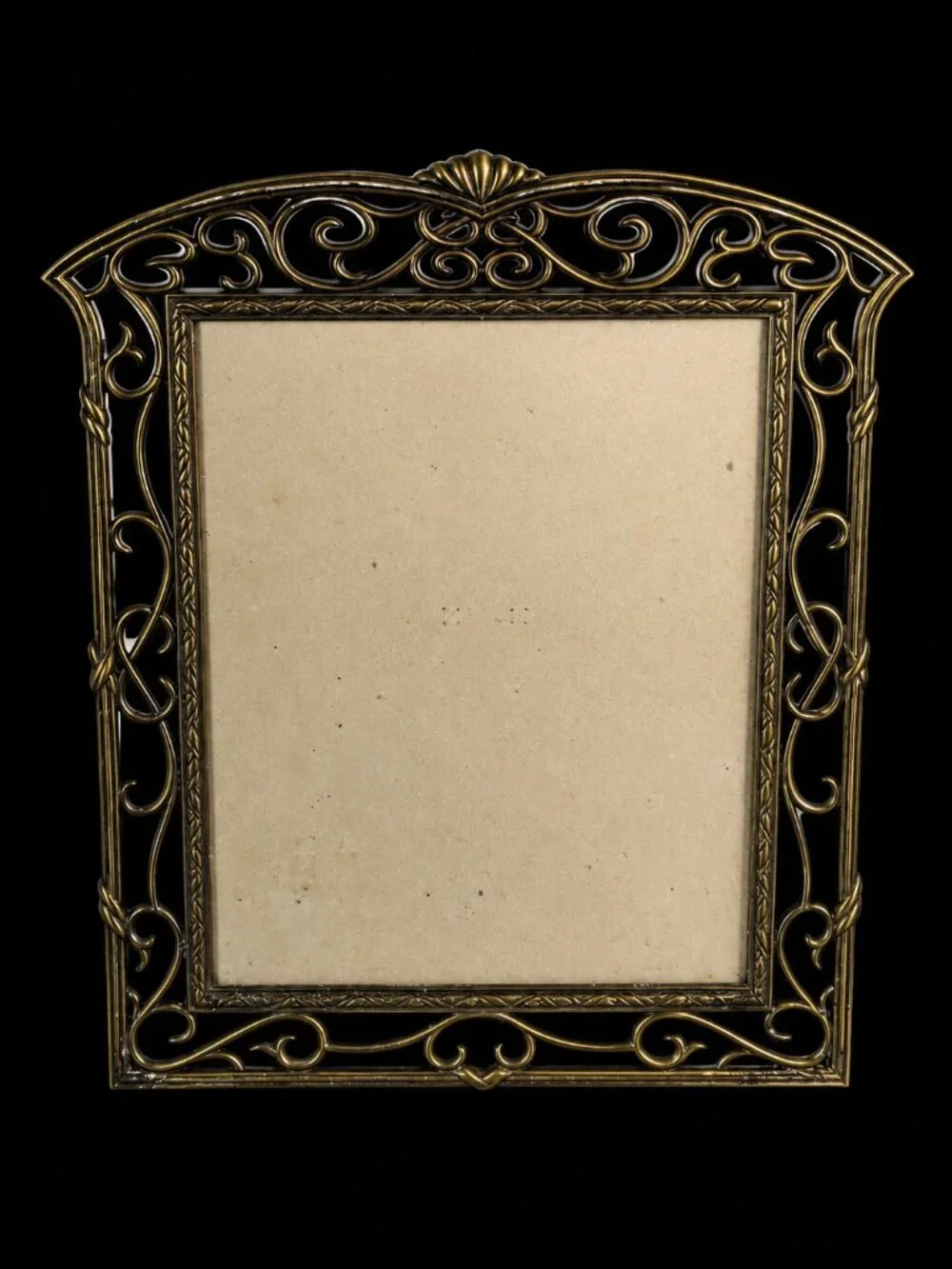 Vintage Ornate Gold Tone Scrollwork Picture Frame Hollywood Regency Decor